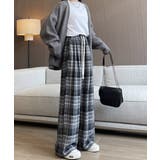 チェック柄パンツハイウエストワイドパンツ | SUNSHINE CLOSET | 詳細画像6 