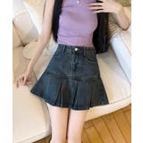 プリーツデニムスカートミニスカート韓国風 | SUNSHINE CLOSET | 詳細画像10 