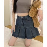 プリーツデニムスカートミニスカート韓国風 | SUNSHINE CLOSET | 詳細画像6 