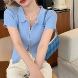 ニットトップス 半袖 リブ編み | ANGELCLOSET | 詳細画像8