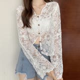 レースブラウス カーディガン Vネック 春 春服 韓国ファッション 韓国 | SUNSHINE CLOSET | 詳細画像4