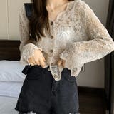 レースブラウス カーディガン Vネック 春 春服 韓国ファッション 韓国 | SUNSHINE CLOSET | 詳細画像8