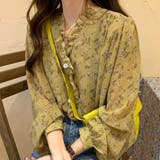 襟フリル シースルー 花柄ブラウス 女性 | SUNSHINE CLOSET | 詳細画像8 