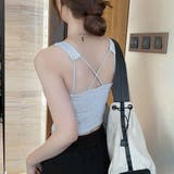 カップ付き バッククロスタンクトップ無地 | ANGELCLOSET | 詳細画像1