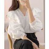 フリルブラウス レース切替ブラウス 薄手 | SUNSHINE CLOSET | 詳細画像1 