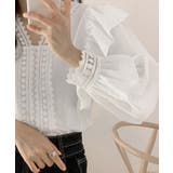 フリルブラウス レース切替ブラウス 薄手 | SUNSHINE CLOSET | 詳細画像4 