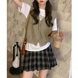 リブニットベスト前開きニットジレVネック | SUNSHINE CLOSET | 詳細画像16
