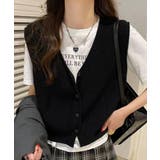 リブニットベスト前開きニットジレVネック | SUNSHINE CLOSET | 詳細画像20