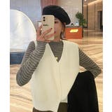 リブニットベスト前開きニットジレVネック | SUNSHINE CLOSET | 詳細画像23