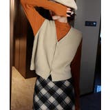 リブニットベスト前開きニットジレVネック | SUNSHINE CLOSET | 詳細画像4