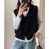 リブニットベスト前開きニットジレVネック | SUNSHINE CLOSET | 詳細画像7