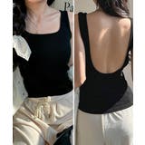 リブタンクトップ 背中開きトップス ノンワイヤータンクトップ | SUNSHINE CLOSET | 詳細画像3