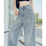 ダメージデニムパンツ ワイドレッグデニム | SUNSHINE CLOSET | 詳細画像7 