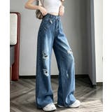 Y2Kダメージデニムパンツ レディース ハイウエスト | SUNSHINE CLOSET | 詳細画像7