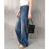 レディース ゆったりレザーパッチジーパン 体型カバーロングパンツ | SUNSHINE CLOSET | 詳細画像11 