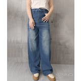 レディース ゆったりレザーパッチジーパン 体型カバーロングパンツ | SUNSHINE CLOSET | 詳細画像9 