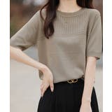 サマーニット クールネックメッシュニット | ANGELCLOSET | 詳細画像11