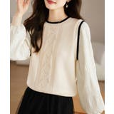 異素材ドッキングニットトップスレディース | ANGELCLOSET | 詳細画像10