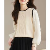 異素材ドッキングニットトップスレディース | ANGELCLOSET | 詳細画像12