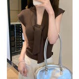 ボウタイサマーニット Vネックトップス | ANGELCLOSET | 詳細画像8
