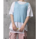 透かし編みニットベスト 重ね着ニットジレ | ANGELCLOSET | 詳細画像14
