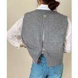 ケーブル編み ニットベスト バックボタン | SUNSHINE CLOSET | 詳細画像1