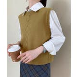 ケーブル編み ニットベスト バックボタン | SUNSHINE CLOSET | 詳細画像16