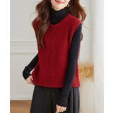 ケーブル編み ニットベスト バックボタン | SUNSHINE CLOSET | 詳細画像9