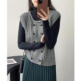 ケーブル編みニットベスト ダブルブレスト | SUNSHINE CLOSET | 詳細画像12 