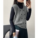 ケーブル編みニットベスト ダブルブレスト | SUNSHINE CLOSET | 詳細画像13 