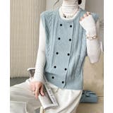 ケーブル編みニットベスト ダブルブレスト | SUNSHINE CLOSET | 詳細画像16 