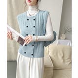 ケーブル編みニットベスト ダブルブレスト | SUNSHINE CLOSET | 詳細画像18 