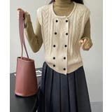 ケーブル編みニットベスト ダブルブレスト | SUNSHINE CLOSET | 詳細画像6 