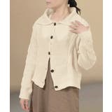 ケーブル編みニットカーディガン ビッグ襟 | SUNSHINE CLOSET | 詳細画像4 