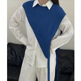 三角ニットベスト 重ね着 肩掛け風ニット | SUNSHINE CLOSET | 詳細画像10
