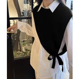 三角ニットベスト 重ね着 肩掛け風ニット | SUNSHINE CLOSET | 詳細画像4