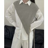 三角ニットベスト 重ね着 肩掛け風ニット | SUNSHINE CLOSET | 詳細画像8