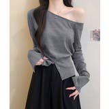 ワンショルダーニットトップス裾ボタン秋服 | SUNSHINE CLOSET | 詳細画像9 