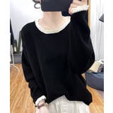配色ニットプルオーバーラウンドネック秋服 | SUNSHINE CLOSET | 詳細画像4 