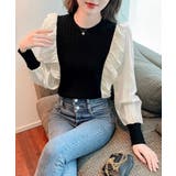 異素材mixニットブラウス レイヤード風 トップス | SUNSHINE CLOSET | 詳細画像1 