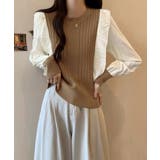 異素材mixニットブラウス レイヤード風 トップス | SUNSHINE CLOSET | 詳細画像10 