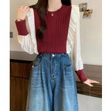 異素材mixニットブラウス レイヤード風 トップス | SUNSHINE CLOSET | 詳細画像11 