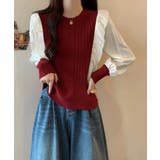 異素材mixニットブラウス レイヤード風 トップス | SUNSHINE CLOSET | 詳細画像12 