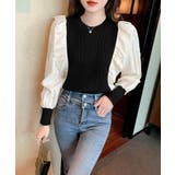 異素材mixニットブラウス レイヤード風 トップス | SUNSHINE CLOSET | 詳細画像4 