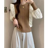 異素材mixニットブラウス レイヤード風 トップス | SUNSHINE CLOSET | 詳細画像8 