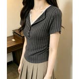 レース切り替え リブニット Vネック | SUNSHINE CLOSET | 詳細画像10
