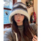 ニットバケットハット フェアアイル柄帽子 | SUNSHINE CLOSET | 詳細画像12 
