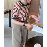 ボーダーニットトップス 半袖 レディース | SUNSHINE CLOSET | 詳細画像13 