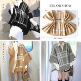 チェック柄ケープ ニットショールポンチョ | SUNSHINE CLOSET | 詳細画像2