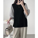 レディース大人カジュアル 韓国風チェック柄袖ドッキングブラウス ボリュームスリー… | SUNSHINE CLOSET | 詳細画像19 